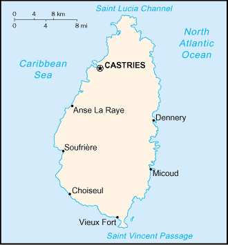 Map of Saint Lucia