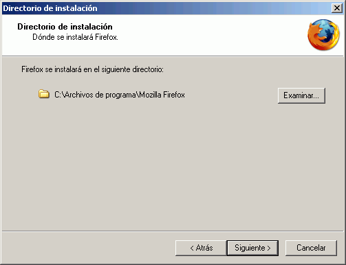 Firefox - Instalacin - Directorio de instalacin