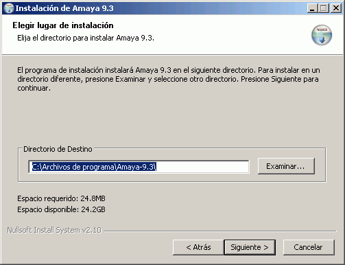 Instalacin de Amaya - Carpeta de instalacin