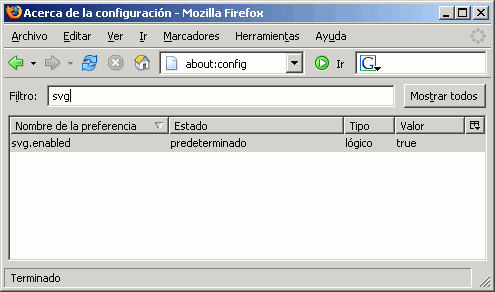 Adobe SVGViewer en Firefox about:config