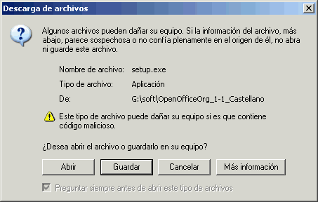 Instalacion de programas del CD en IE 6 - Ejecutar este programa