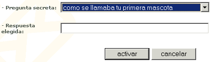 CorreoCV - Elige la pregunta secreta y escribe la respuesta CorreoCV - Elige la pregunta secreta y escribe la respuesta
