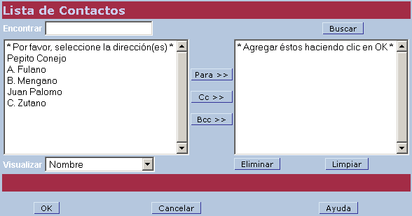 CorreoCV - Utilizar la Libreta de direcciones al redactar un mensaje CorreoCV - Utilizar la Libreta de direcciones al redactar un mensaje
