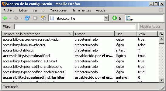 Firefox 1.5 - Configuracin - about:config