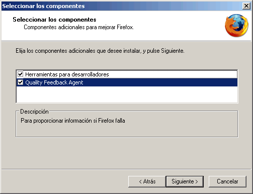 Firefox - Instalacin - Componentes adicionales