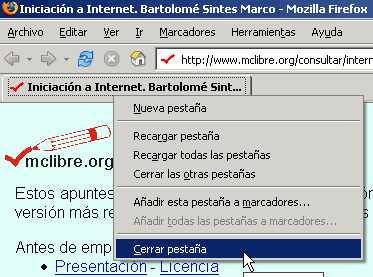 Firefox 1.5 - Pestaas - Cerrar pestaa 2