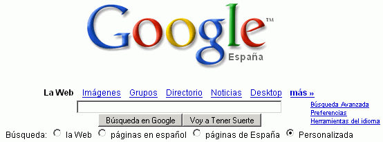 Google Desktop - Pgina principal de Google