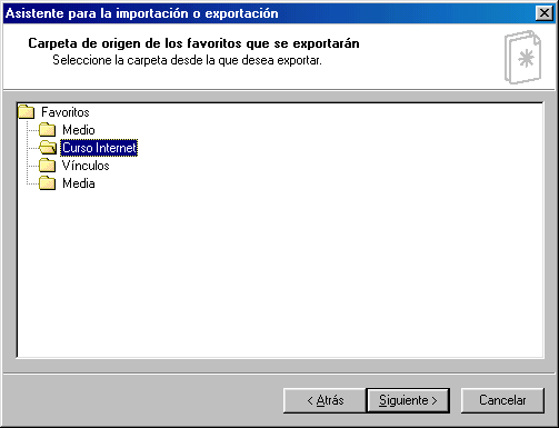 Internet Explorer 5.5 - Exportar favoritos - Paso 3