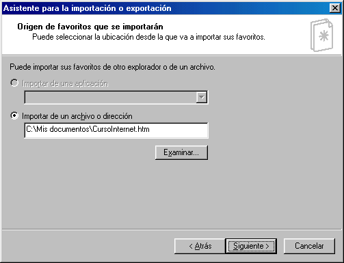 Internet Explorer 5.5 - Importar favoritos - Paso 4