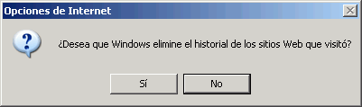 Internet Explorer 6.0 - Borrar historial