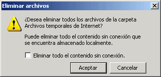 Internet Explorer 6.0 - Eliminar archivos