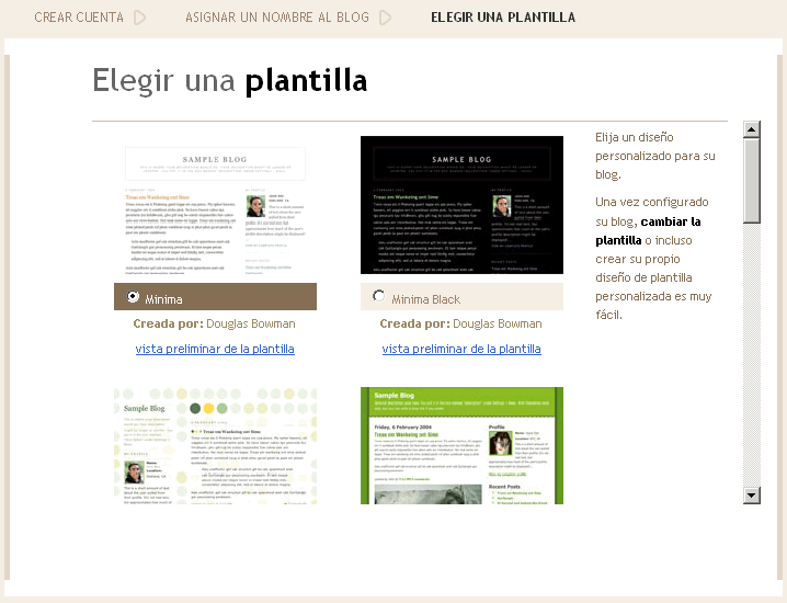 Blogger - Crear un Weblog - Paso 1