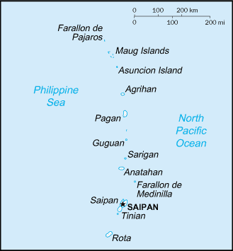 Map of Northern Mariana Islands