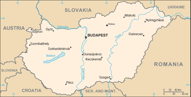 Map of Hungary