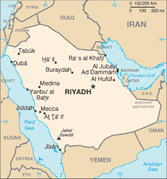 Map of Saudi Arabia